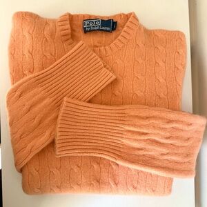 Polo by Ralph Lauren 100% Cashmere Cable Knit Crewneck Sweater, Size L